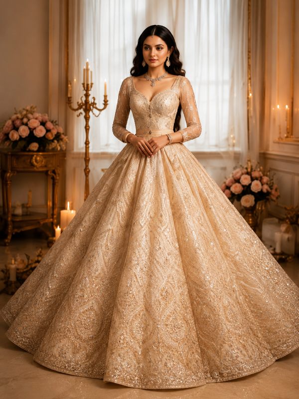 Ivory Embellished Gown